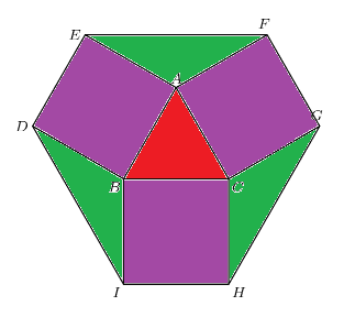 Shaded area of hexagon