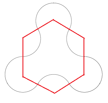 Circular arc with hexagon