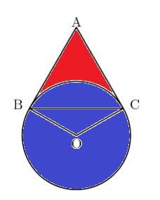 shaded circle and equilateral triangle